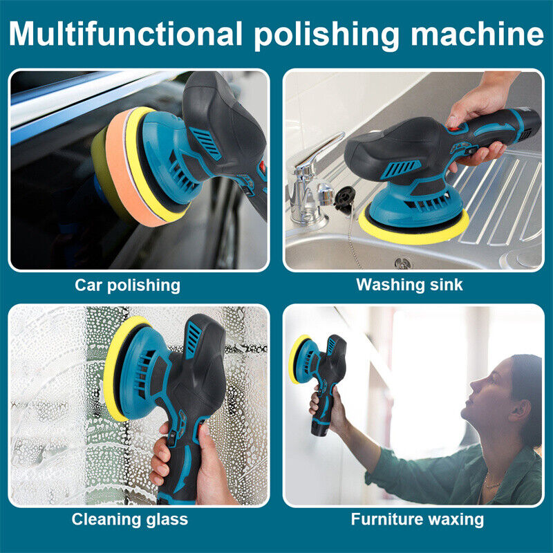 6" Cordless Car DA Polisher Random Orbita Buffer Sander Polishing Machine Tool