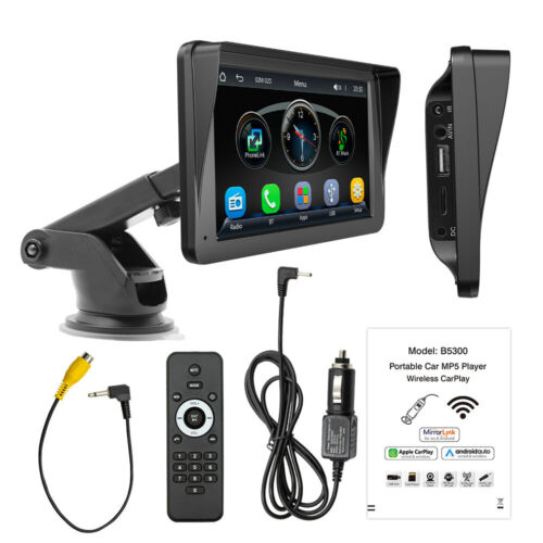 Portable 7'' Wireless Apple CarPlay Android Auto Touch Screen Car Radio Stereo