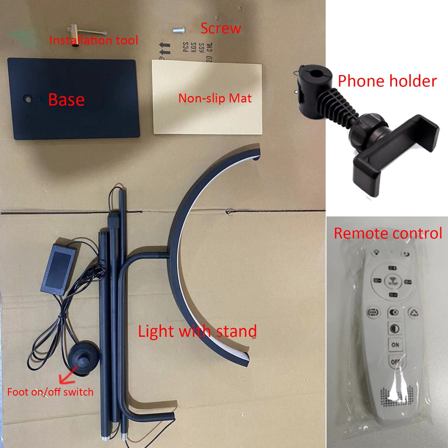 Adjustable LED Beauty Moon/Eyelash Light for Salons: Multi-Purpose, High-CRI, Rotatable Light with Adjustable Settings