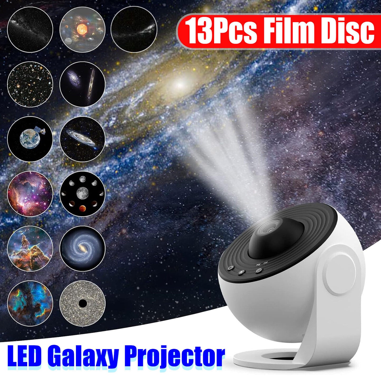 Galaxy Starry Sky Projector 13-in-1 Night Light Rotating LED Planetarium Star Lamp
