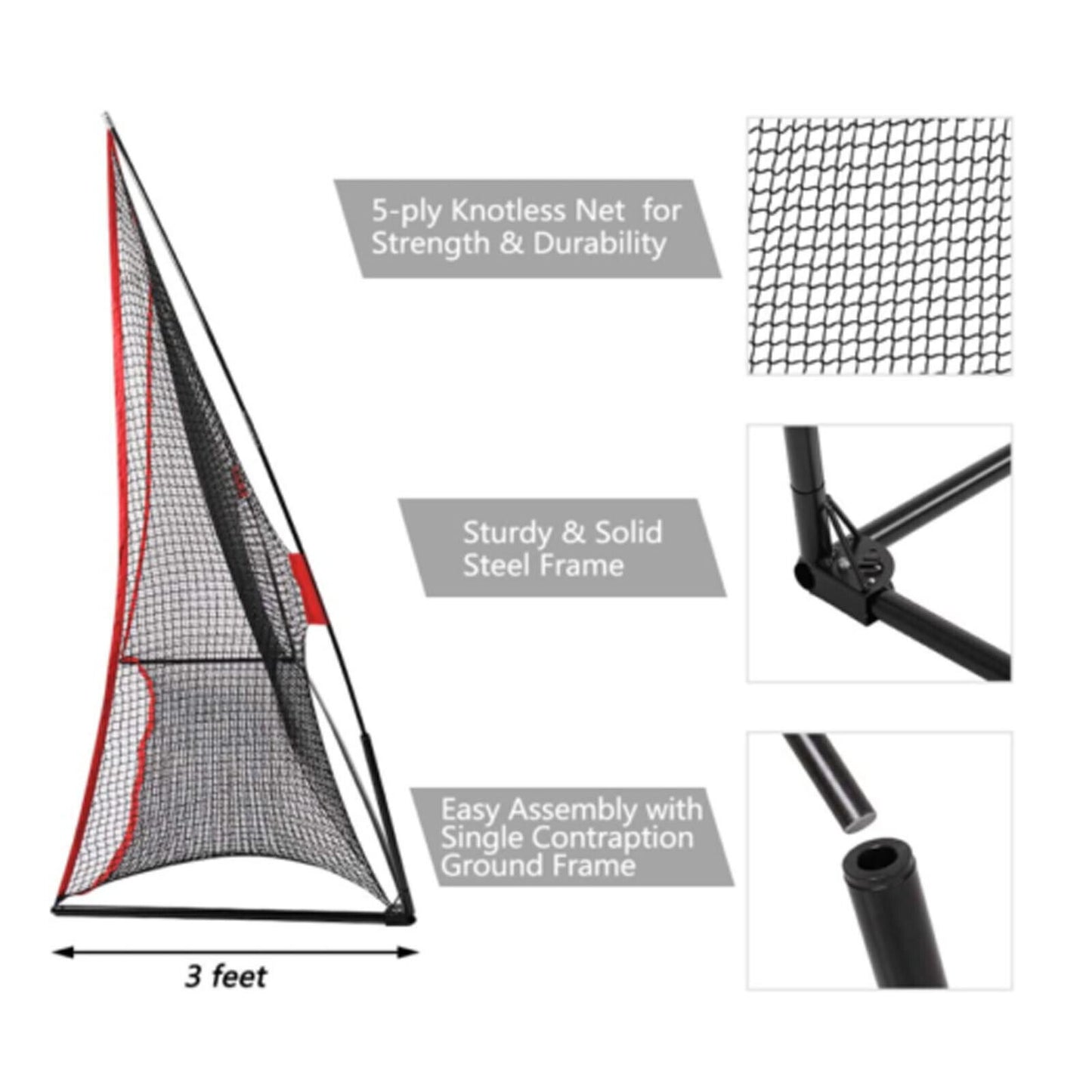 Huge Practice Golf Net for Outdoor Training, Hitting Net with Carry Bag