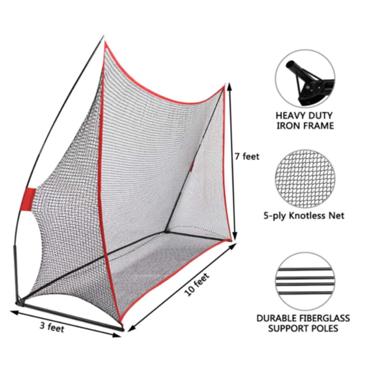 Huge Practice Golf Net for Outdoor Training, Hitting Net with Carry Bag