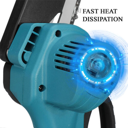 6" Cordless Electric Chainsaw 2X Battery-Powered Wood Cutter Tool for Wood Cutting, Tree Trimming, Branch Pruning, Gardening, Camping