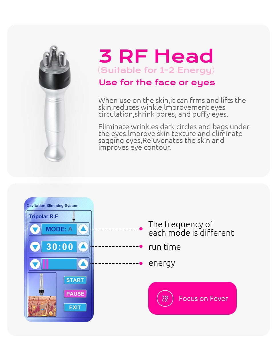 40K Ultrasonic Body Slimming & Tightening Machine – 3-in-1 Cavitation & RF Skin Tightening Device for Home