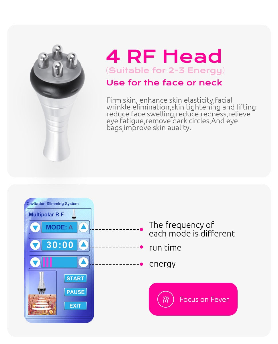 40K Ultrasonic Body Slimming & Tightening Machine – 3-in-1 Cavitation & RF Skin Tightening Device for Home