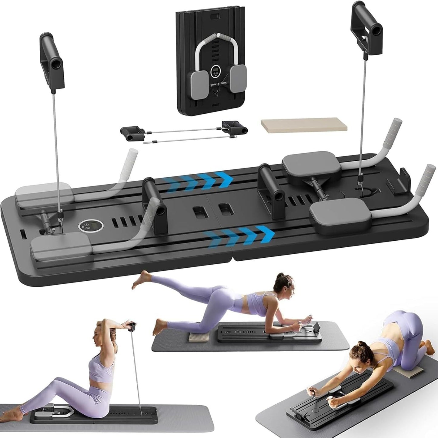 Multifunction Home Pilates Board - 8-in-1 Foldable Fitness Trainer