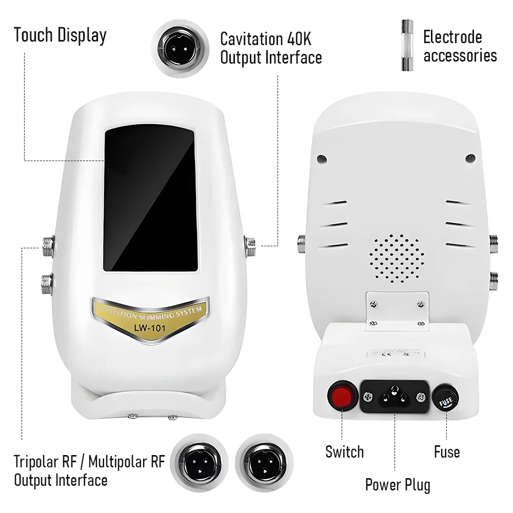 40K Ultrasonic Body Slimming & Tightening Machine – 3-in-1 Cavitation & RF Skin Tightening Device for Home