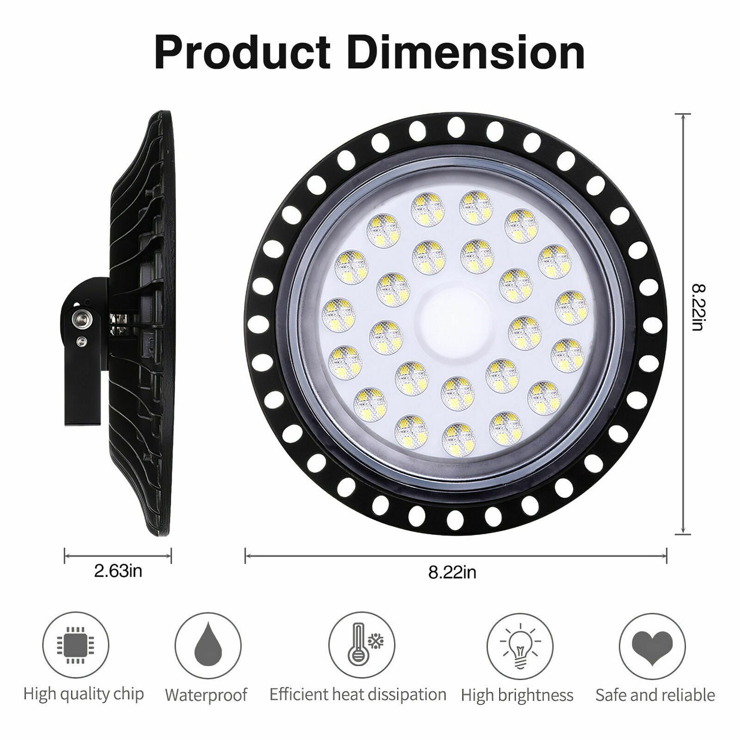 200W 300W 500W UFO LED High Bay Light Factory Industrial Warehouse Shop Lighting
