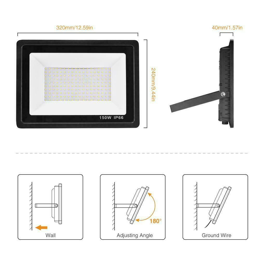 LED Flood Light 50W-300W Outdoor Floodlights Lamp 220V-240V Cool White IP66