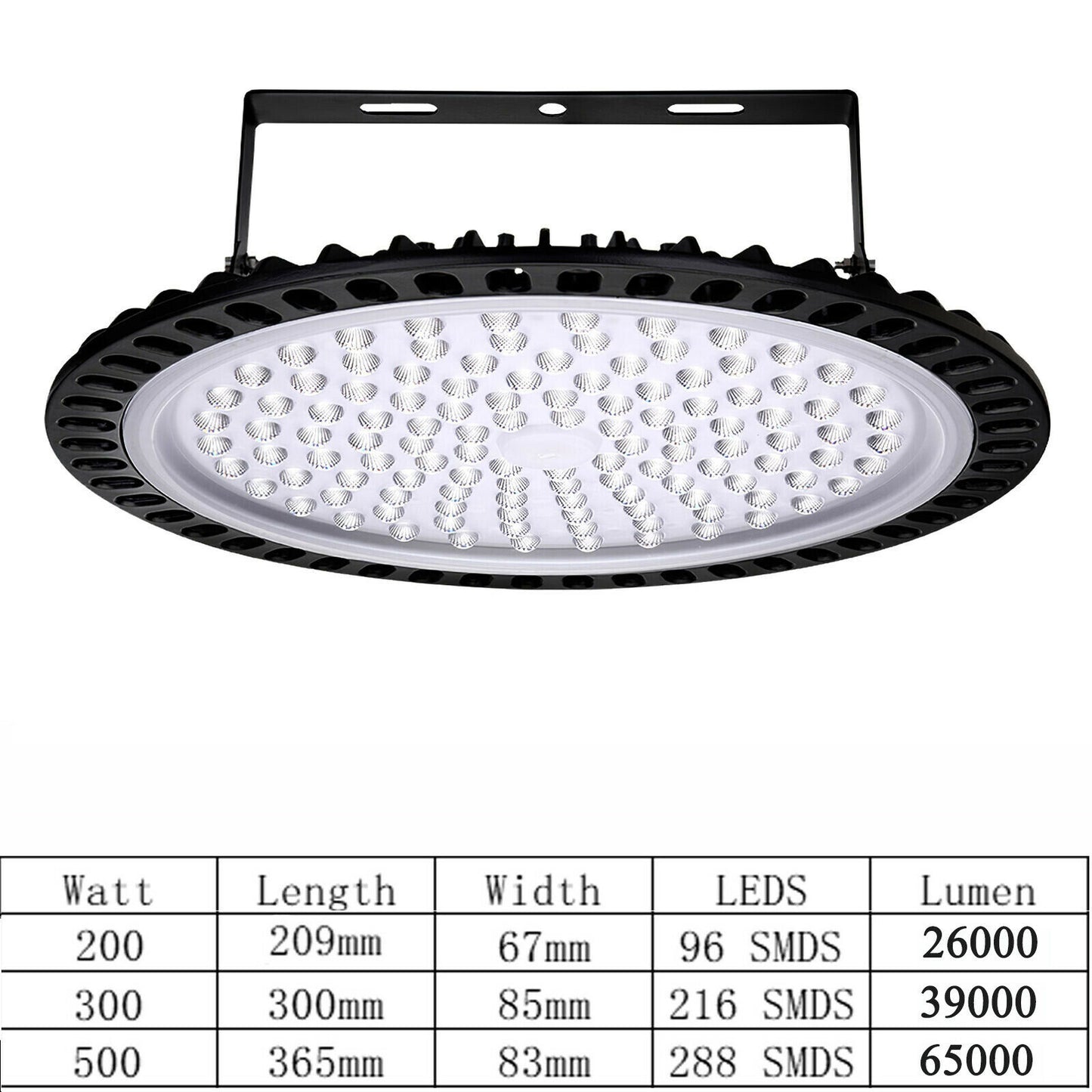 200W 300W 500W UFO LED High Bay Light Factory Industrial Warehouse Shop Lighting