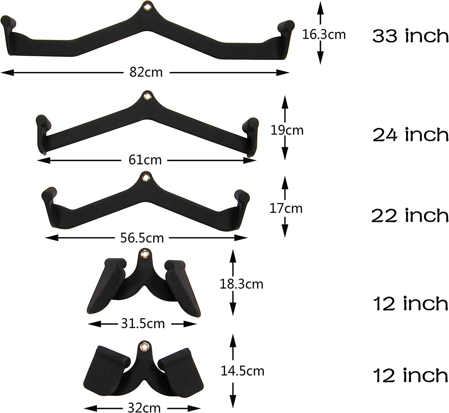 LAT Pull Down Bars Cable Machine Attachment, Rowing T-bar V-bar Set, Back Strength Training Handle Grips for Cable Machine Rowing Machine