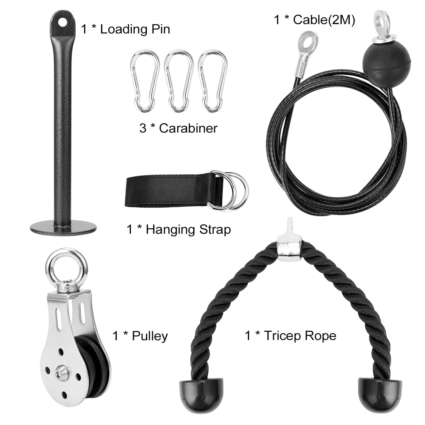 Pulley Cable Machine Attachment System Pin Lifting Arm Biceps Home Fitness