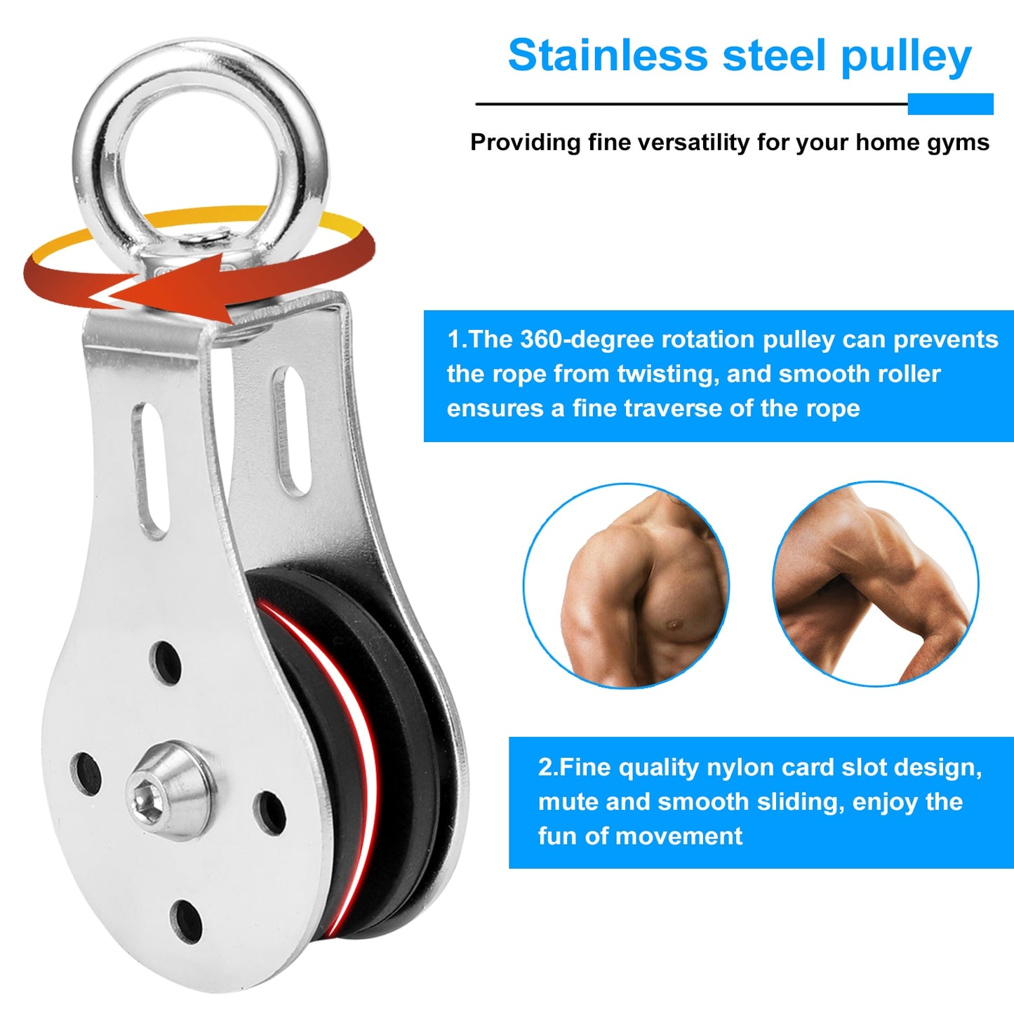 Pulley Cable Machine Attachment System Pin Lifting Arm Biceps Home Fitness