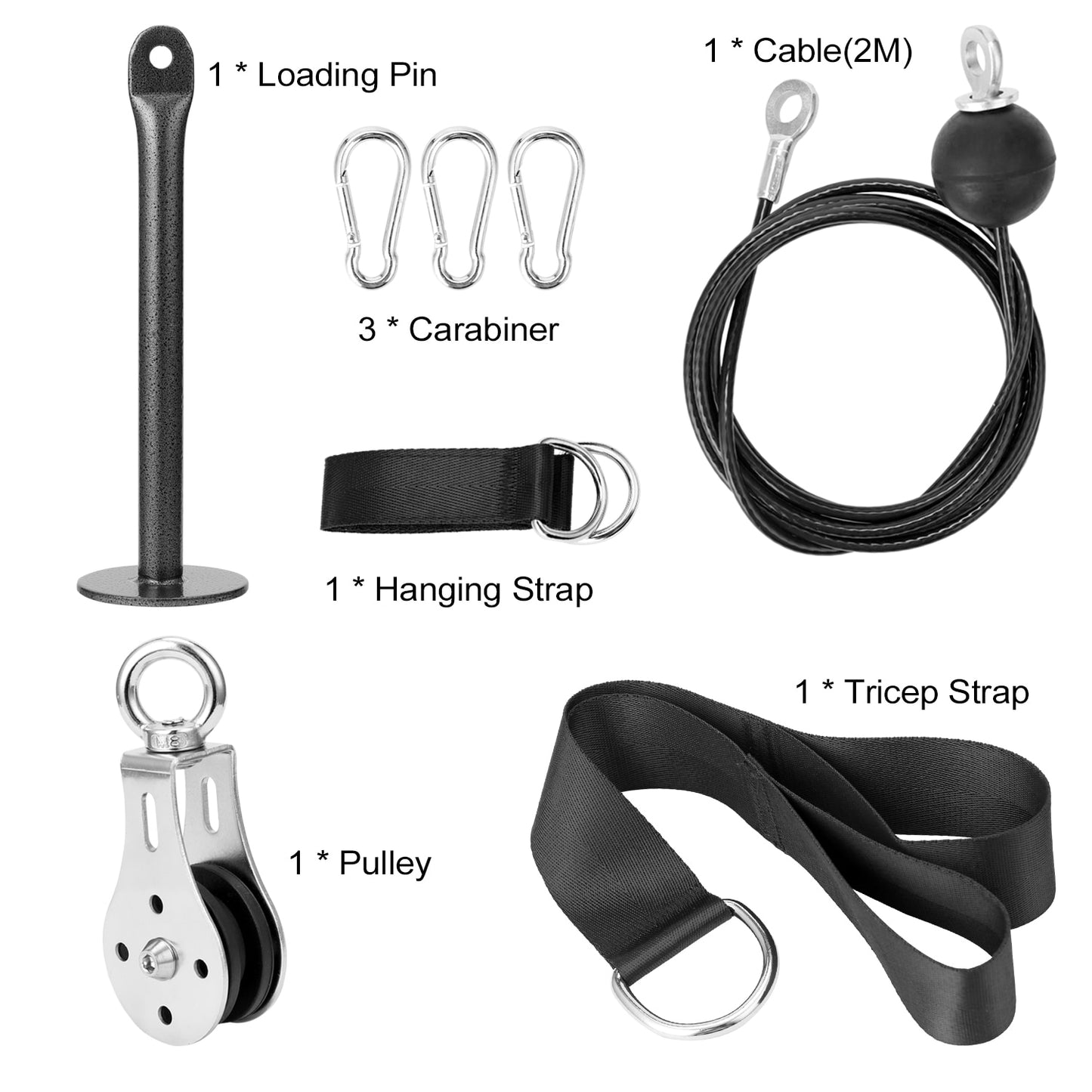 Pulley Cable Machine Attachment System Pin Lifting Arm Biceps Home Fitness