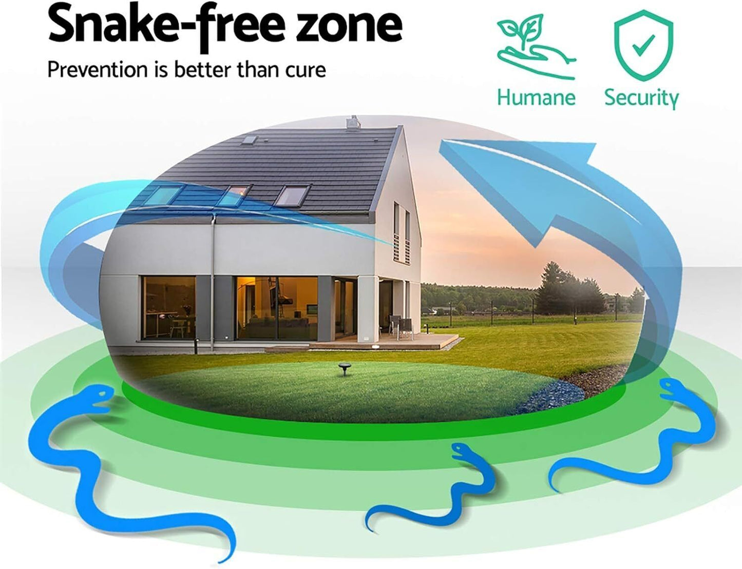 10x Ultrasonic Solar SNAKE/PEST REPELLER