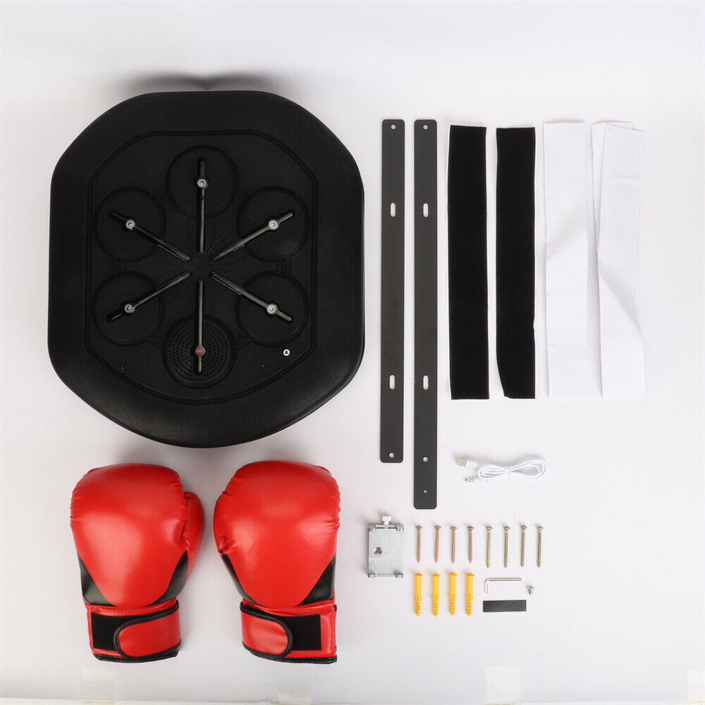 Interactive Boxing Trainer with LED, Bluetooth, and Rechargeable Battery - Wall-Mounted Training Pad for Kids and Adults