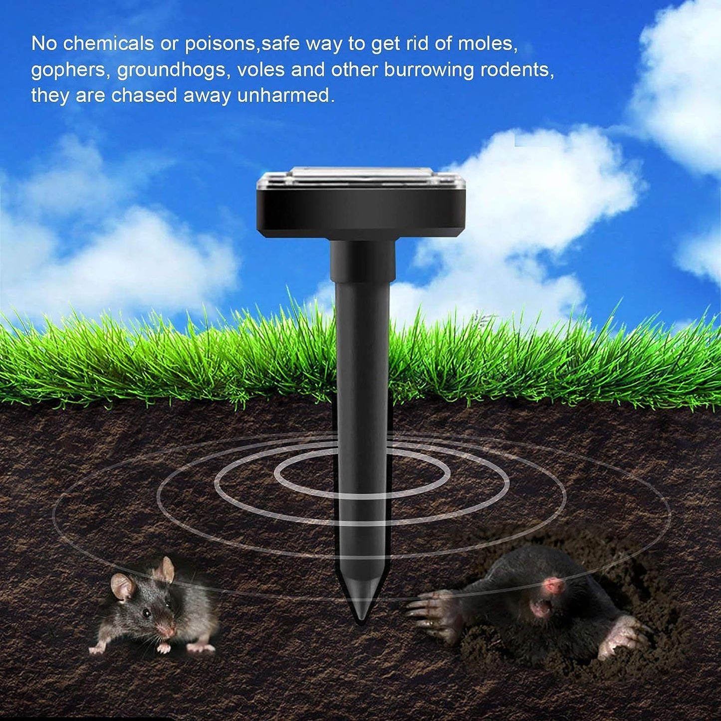 10x Ultrasonic Solar SNAKE/PEST REPELLER