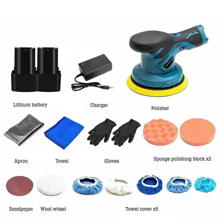 6" Cordless Car DA Polisher Random Orbita Buffer Sander Polishing Machine Tool