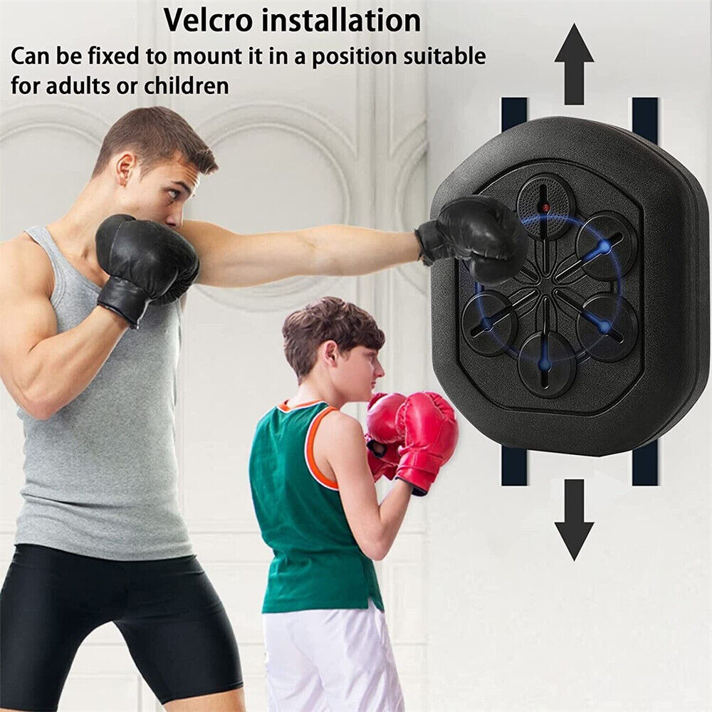 Interactive Boxing Trainer with LED, Bluetooth, and Rechargeable Battery - Wall-Mounted Training Pad for Kids and Adults
