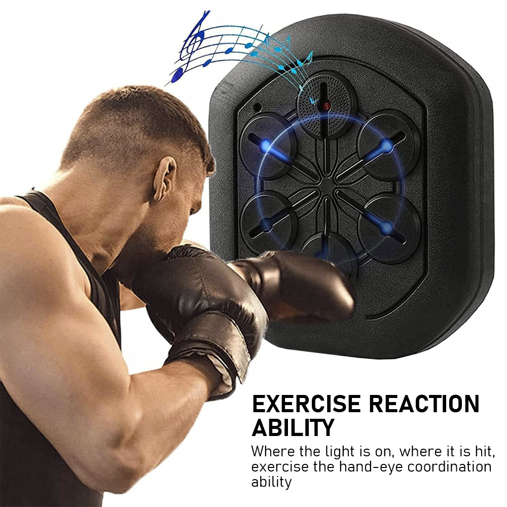 Interactive Boxing Trainer with LED, Bluetooth, and Rechargeable Battery - Wall-Mounted Training Pad for Kids and Adults