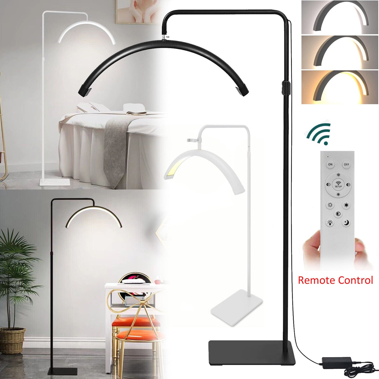 Adjustable LED Beauty Moon/Eyelash Light for Salons: Multi-Purpose, High-CRI, Rotatable Light with Adjustable Settings