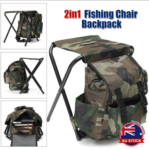 Multi-Function Foldable Fishing Chair and Backpack - Portable Stool for Camping, Hiking, and Outdoor Activities