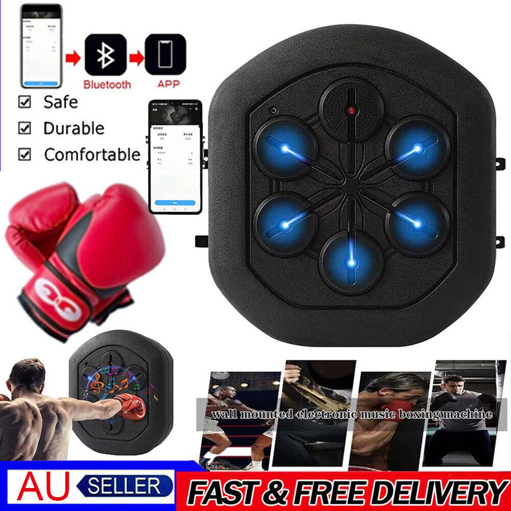 Interactive Boxing Trainer with LED, Bluetooth, and Rechargeable Battery - Wall-Mounted Training Pad for Kids and Adults