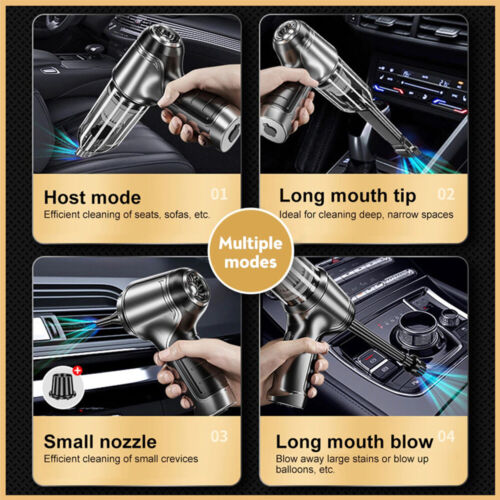 High-Efficiency 3-in-1 Handheld Vacuum: Powerful Suction, Blower, and Pump Features