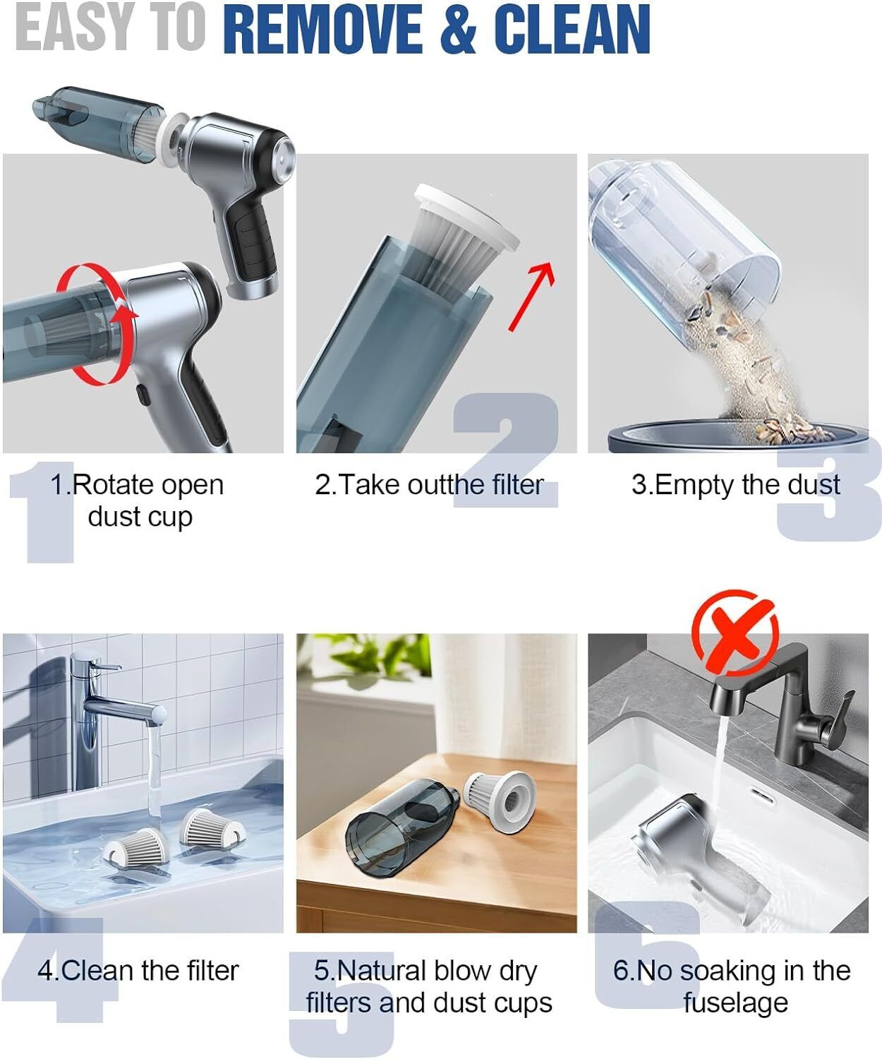 High-Efficiency 3-in-1 Handheld Vacuum: Powerful Suction, Blower, and Pump Features