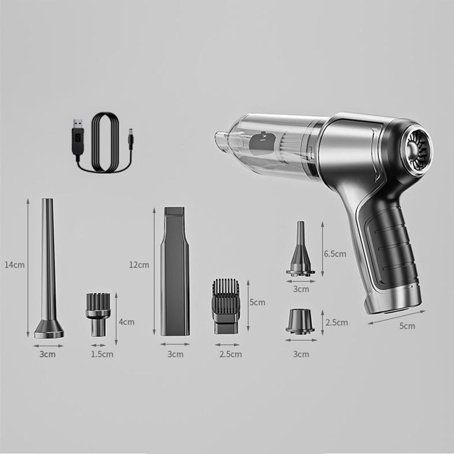 High-Efficiency 3-in-1 Handheld Vacuum: Powerful Suction, Blower, and Pump Features