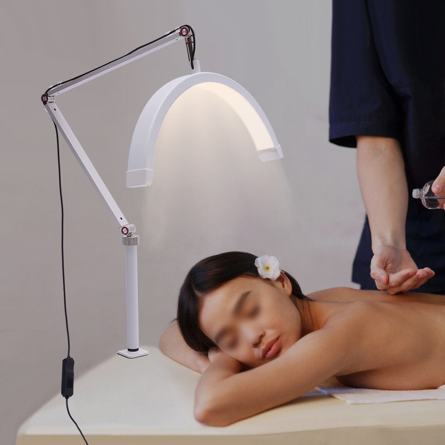 Adjustable LED Beauty Moon/Eyelash Light for Salons: Multi-Purpose, High-CRI, Rotatable Light with Adjustable Settings