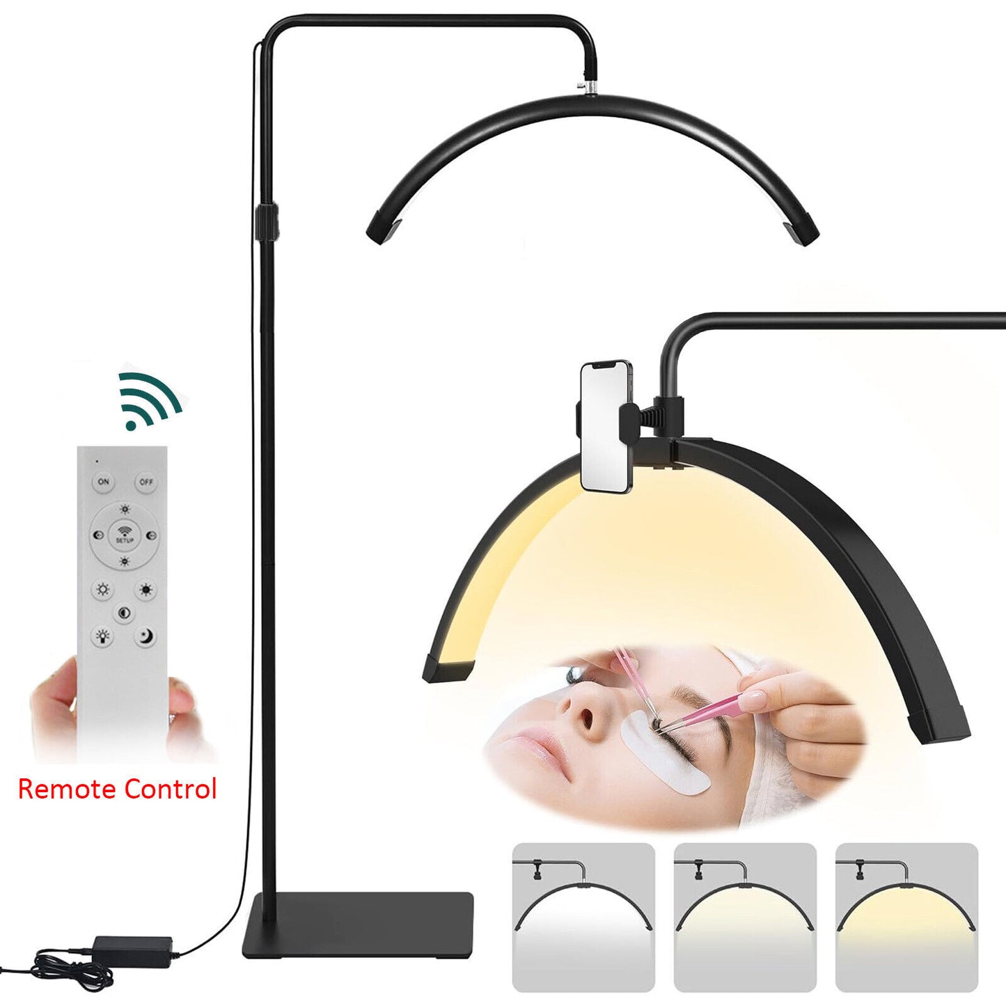 Adjustable LED Beauty Moon/Eyelash Light for Salons: Multi-Purpose, High-CRI, Rotatable Light with Adjustable Settings