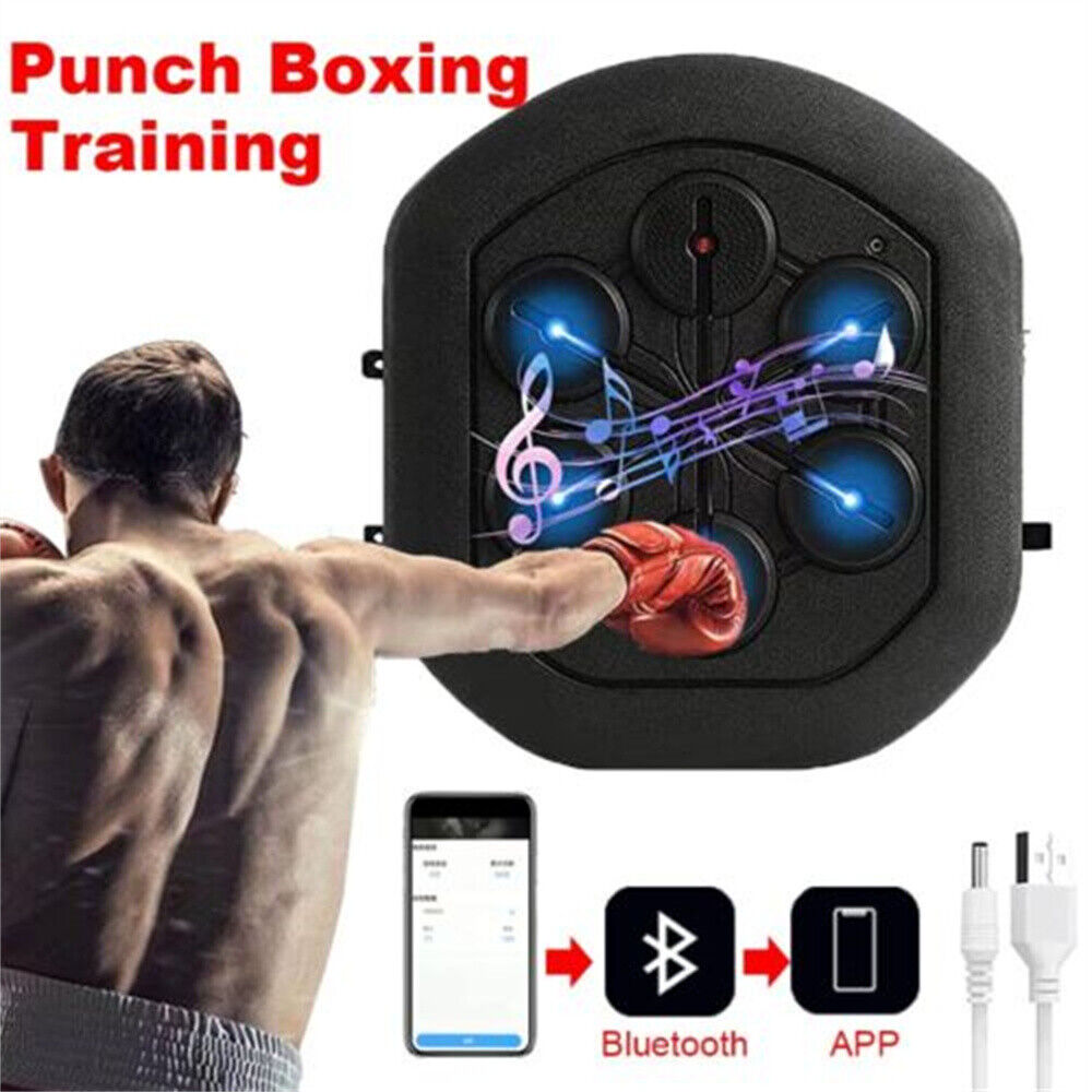 Interactive Boxing Trainer with LED, Bluetooth, and Rechargeable Battery - Wall-Mounted Training Pad for Kids and Adults