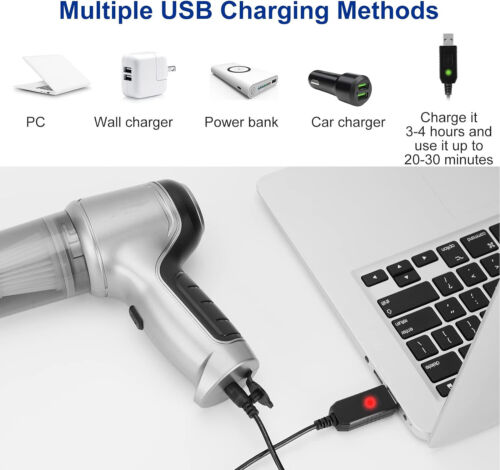 High-Efficiency 3-in-1 Handheld Vacuum: Powerful Suction, Blower, and Pump Features