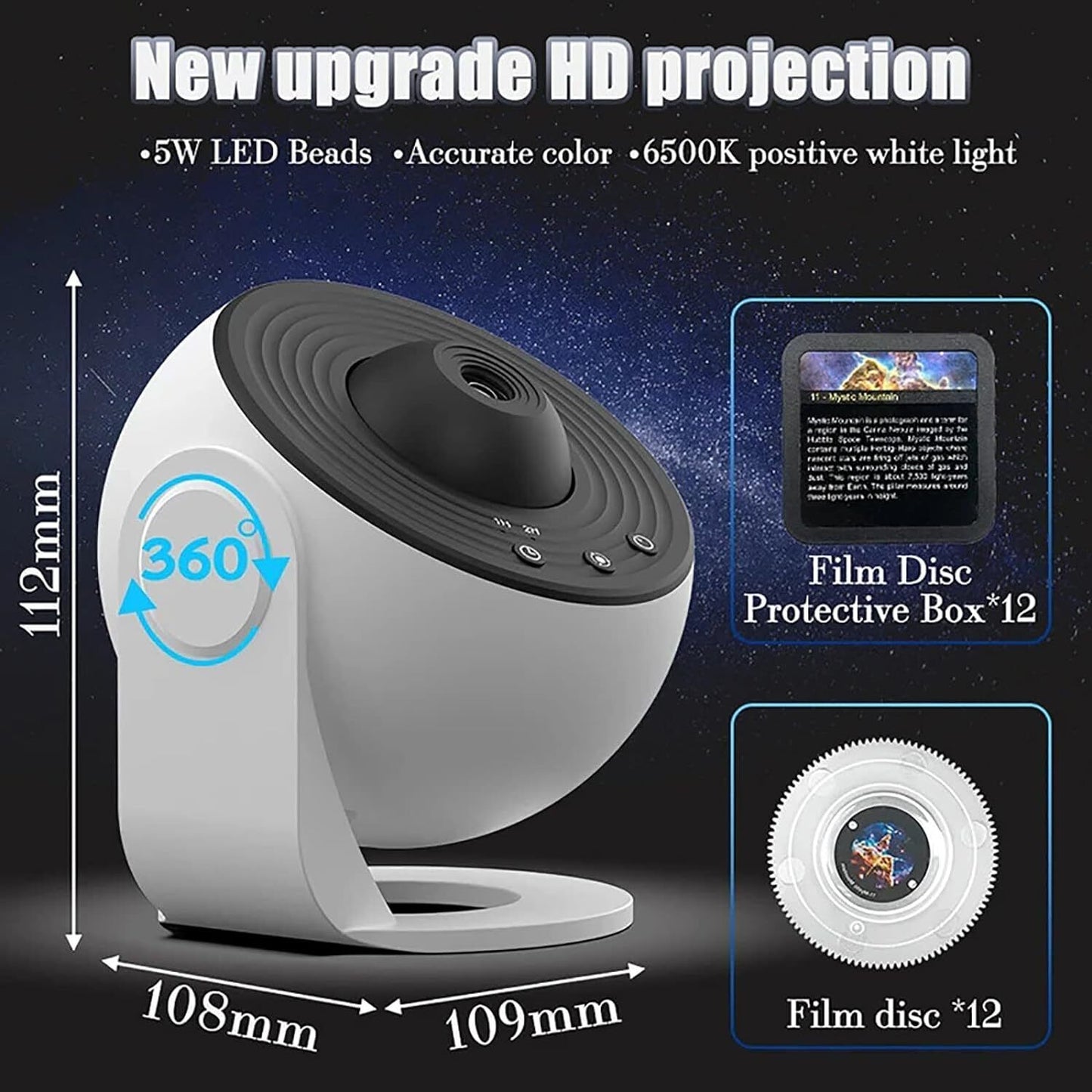 Galaxy Starry Sky Projector 13-in-1 Night Light Rotating LED Planetarium Star Lamp