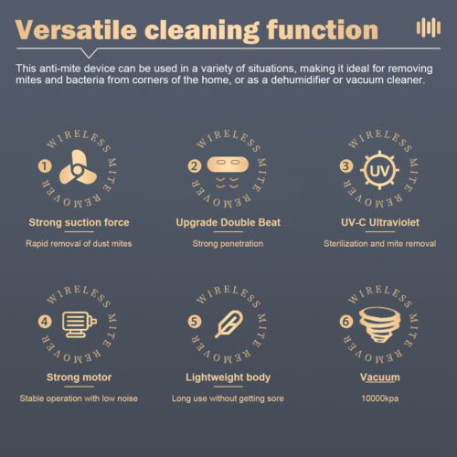 UltraPower UV-C Handheld Mite Vacuum: Wireless Sterilization and Filtration System