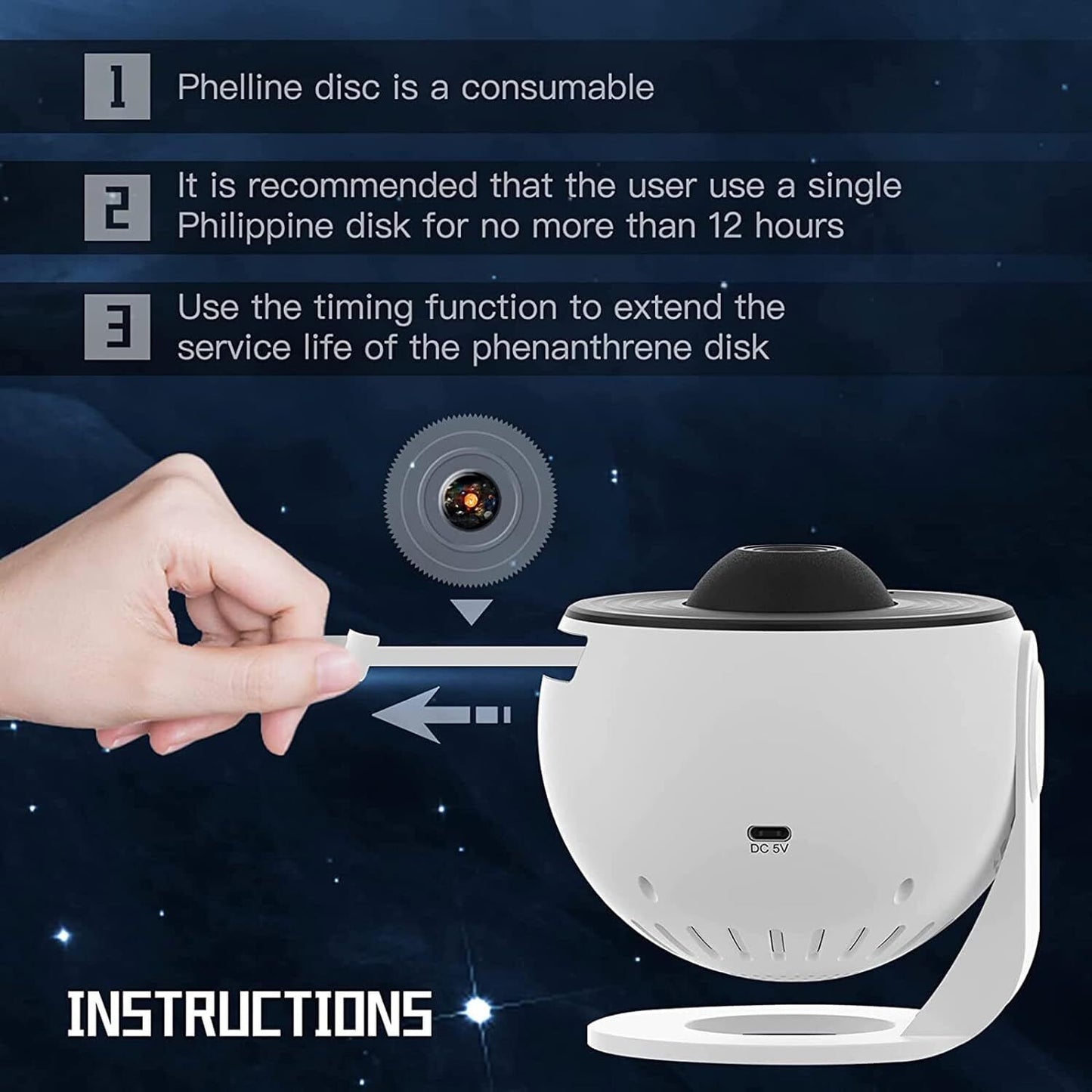 Galaxy Starry Sky Projector 13-in-1 Night Light Rotating LED Planetarium Star Lamp