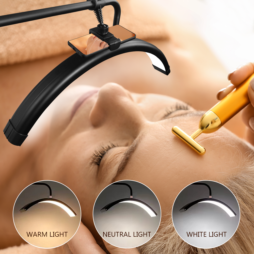 Adjustable LED Beauty Moon/Eyelash Light for Salons: Multi-Purpose, High-CRI, Rotatable Light with Adjustable Settings
