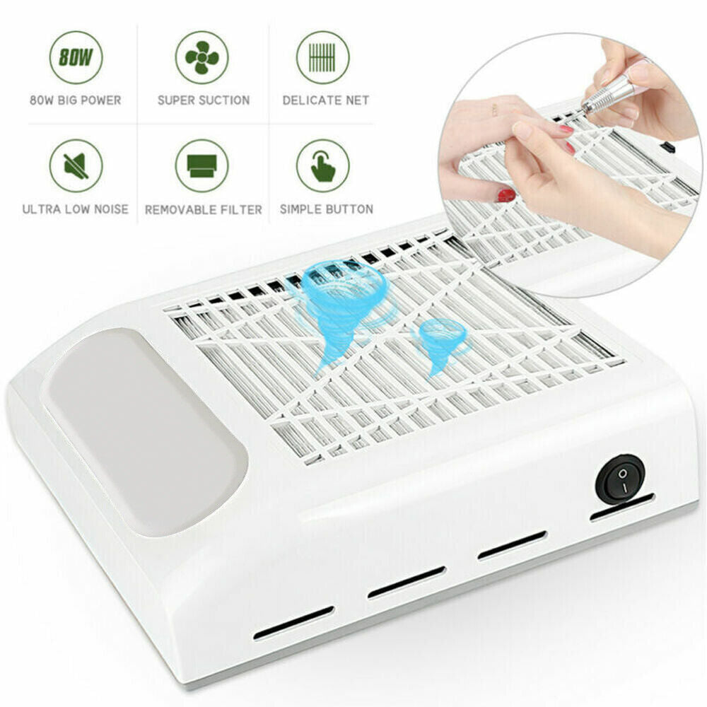 Salon Nail Art Vacuum Cleaner w/ Filter Manicure Dust Suction Fan Collector