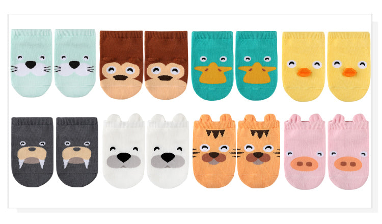 Ola Koala Unisex Baby Socks - Cute Cartoon Animals Pack of 8