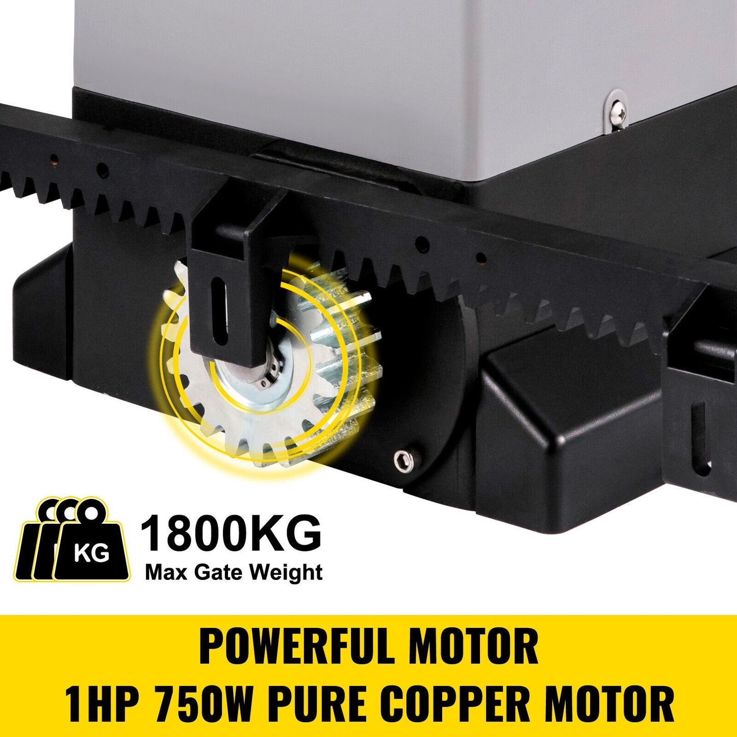 Sliding Gate Opener 1800KG 750W – Automatic Electric Sliding Gate Motor with Remote & APP Control – Heavy Duty Driveway Gate Operator with 4M/5M Rail Kit