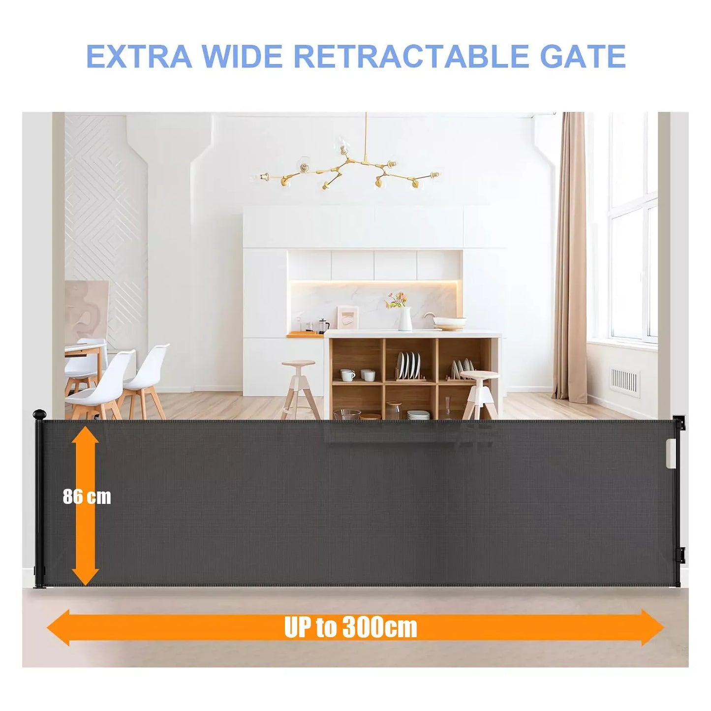 Retractable Baby & Pet Gate - Extra Wide Indoor Outdoor