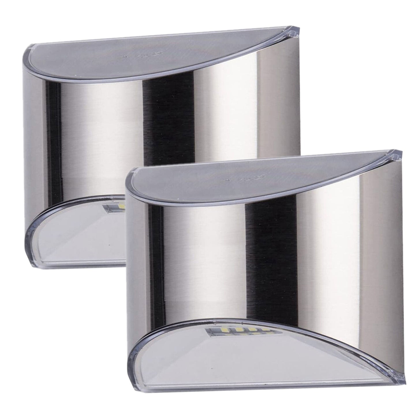 2x Solar Power LED Wall Lights - Garden, Outdoor and Waterproof