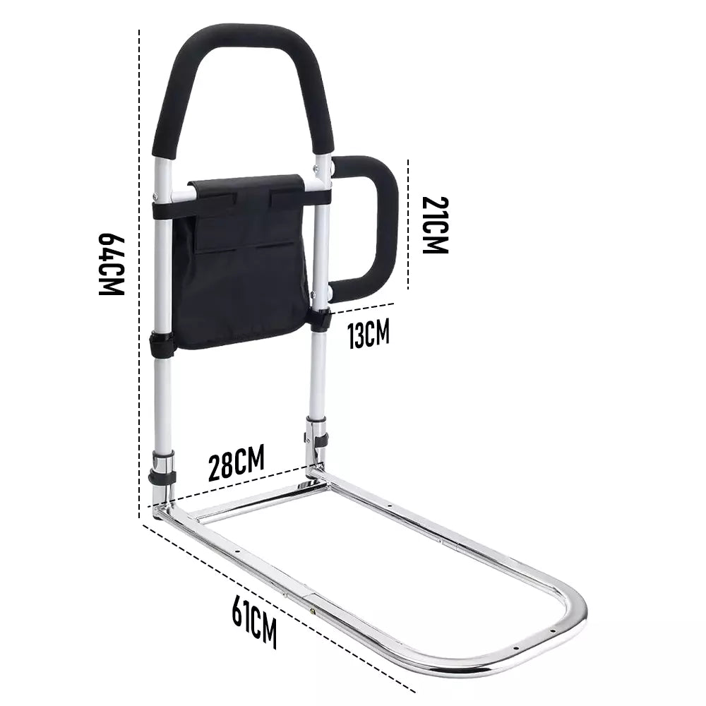 Adjustable Bed Assist Rail with Light and Storage Pocket -Designed for Elderly