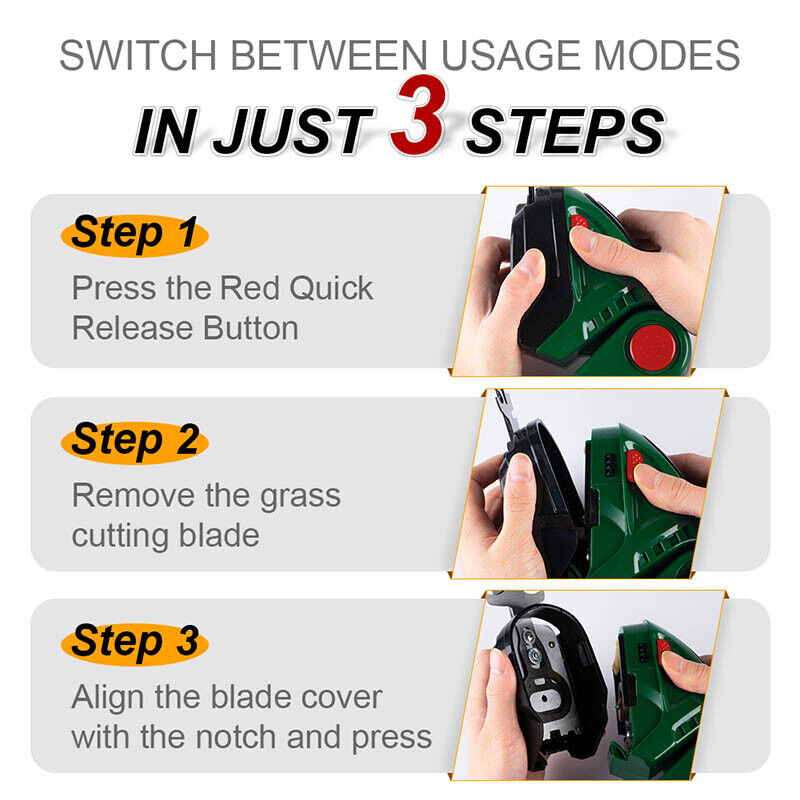 2 in 1v Cordless Hedge & Grass Trimmer with Dual Blades