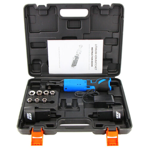 Cordless Electric Ratchet Right Angle Wrench Tool 3/8'' 18V 90° 100Nm +Battery