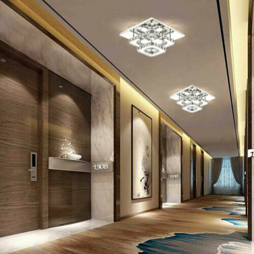 Ceiling Lights Chandelier Bilayer Aisle Light Decoor 36W LED Crystal Square 30cm