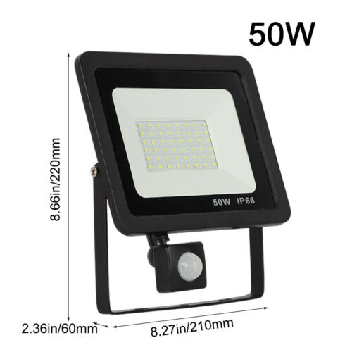 LED Flood Light with Motion Sensor Outdoor Garden Waterproof 10W 50W 100W 6000K