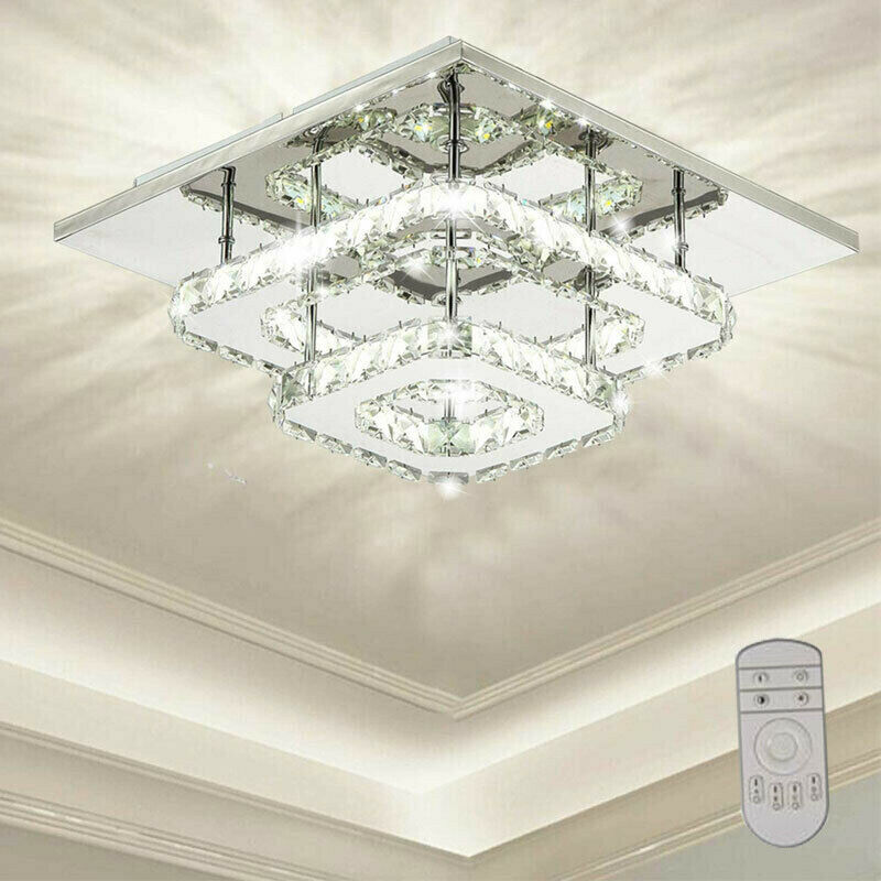 Ceiling Lights Chandelier Bilayer Aisle Light Decoor 36W LED Crystal Square 30cm