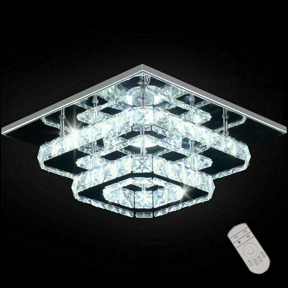 Ceiling Lights Chandelier Bilayer Aisle Light Decoor 36W LED Crystal Square 30cm